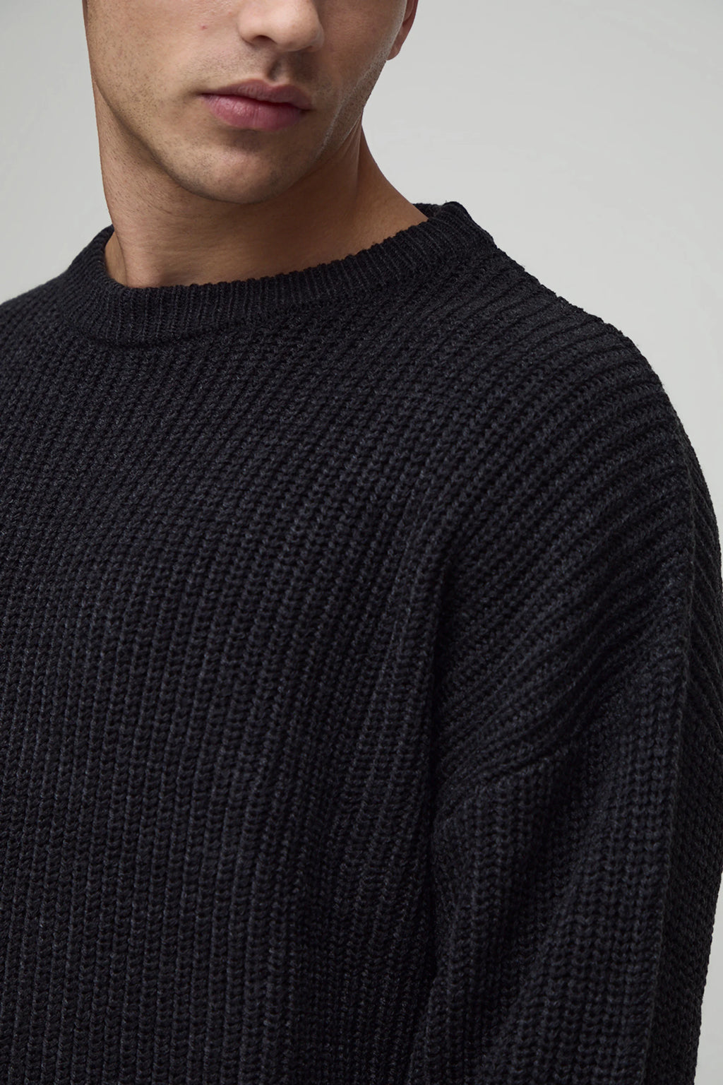BOXY FIT RIBBED KNITTED JUMPER