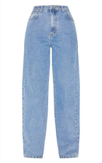 TALL JEAN BOYFRIEND MOYEN BLEU DÉLAVÉ À TAILLE HAUTE