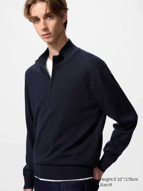 PULL 100% LAINE MÉRINOS (COL ZIPPÉ)