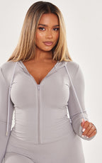 SHAPE HOODIE SCULPT GRIS À ZIP
