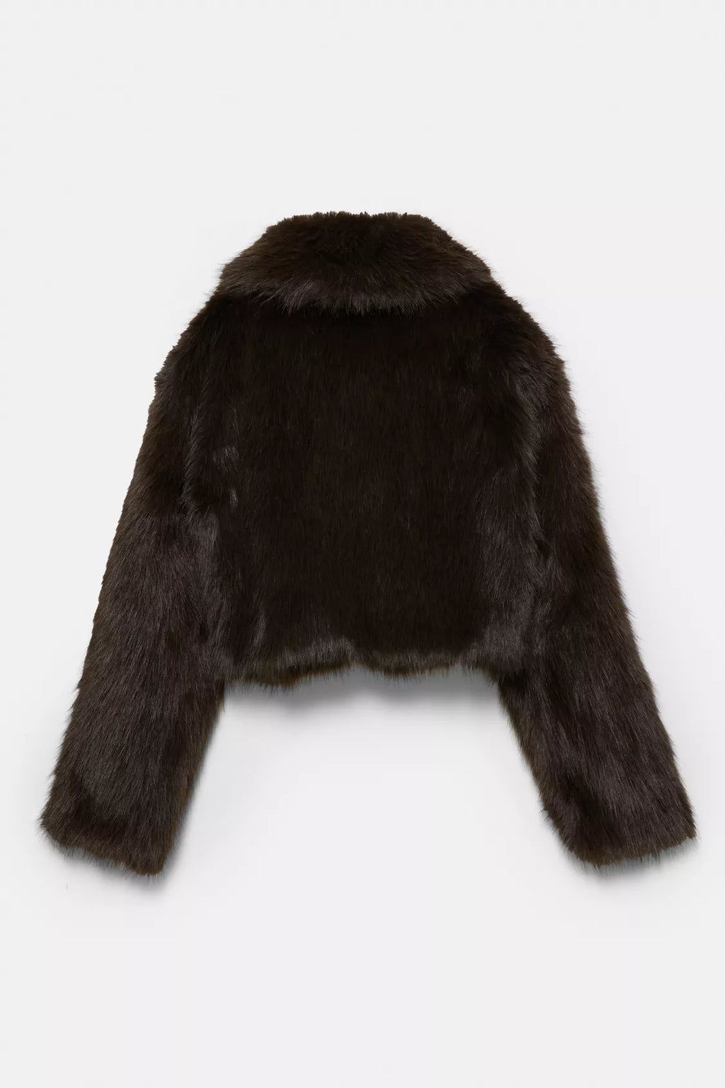 MANTEAU COURT EN FAUSSE FOURRURE À FERMETURE ÉCLAIR