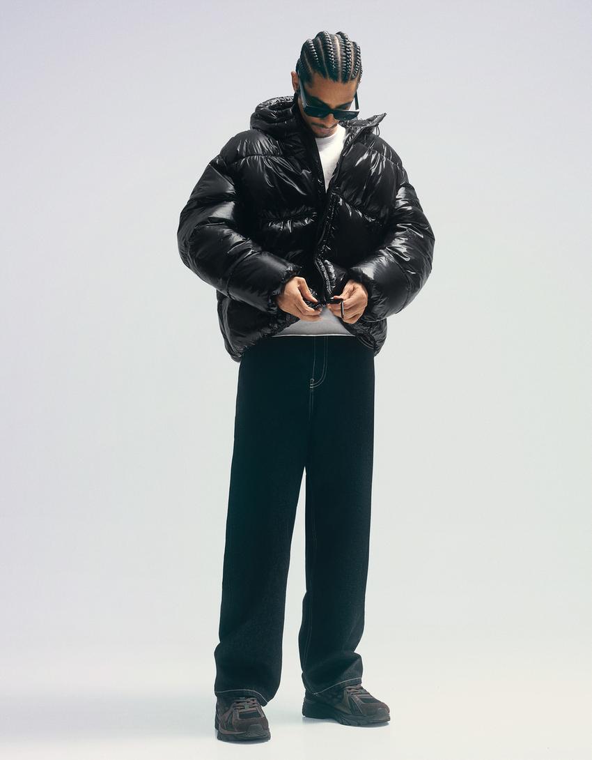 Blouson bouffant à capuche