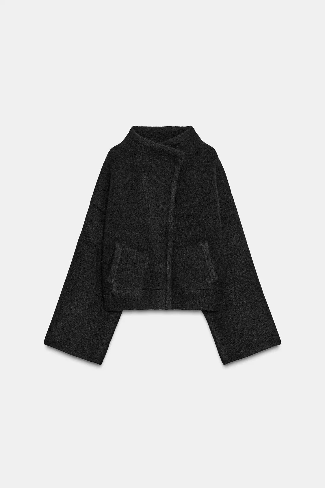 VESTE BOMBER CROISÉE EN MAILLE