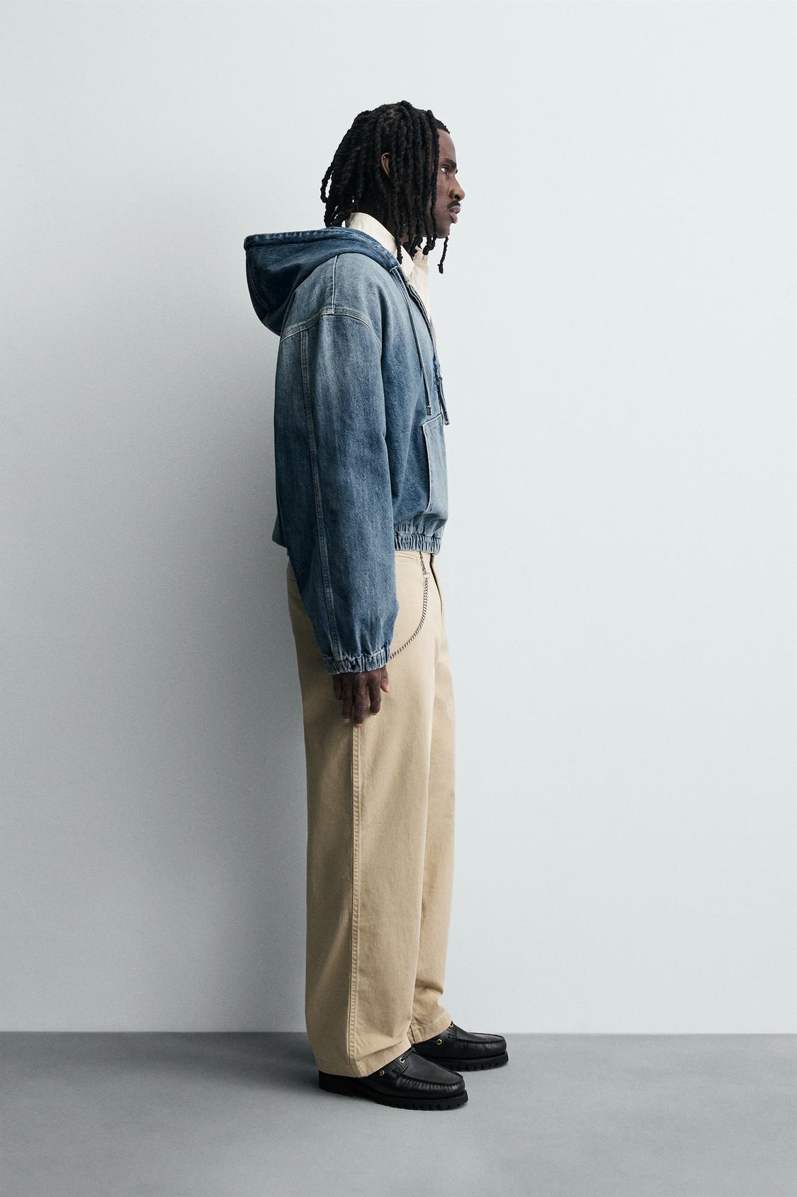 VESTE DÉLAVÉE À CAPUCHE