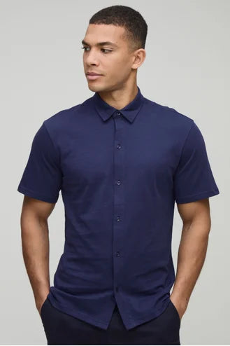CHEMISE SLIM EN JERSEY À MANCHES COURTES