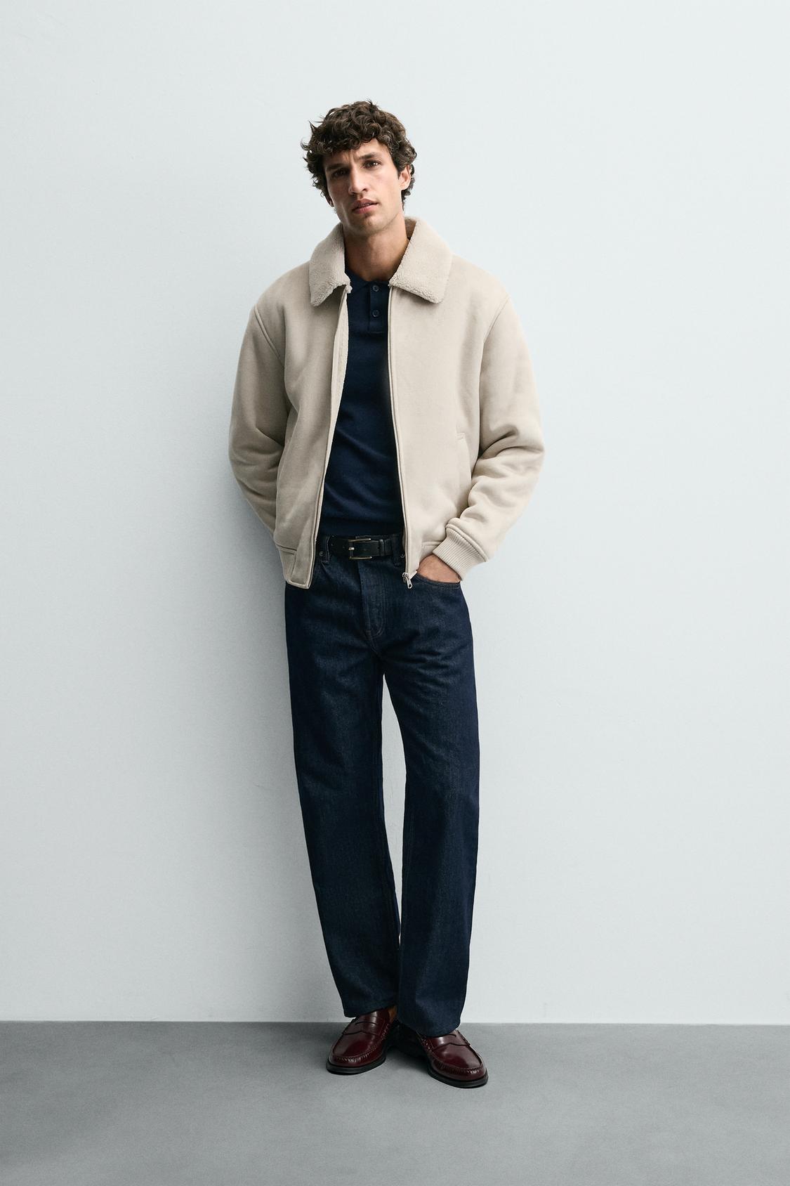 VESTE EFFET DAIM COMBINÉ