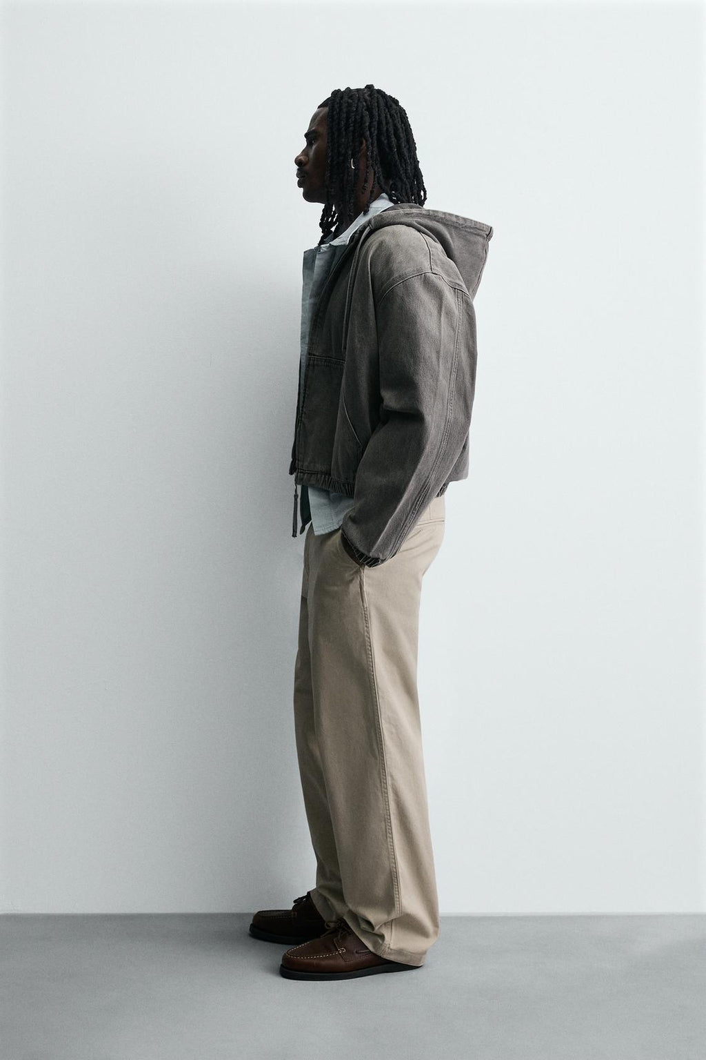 VESTE DÉLAVÉE À CAPUCHE