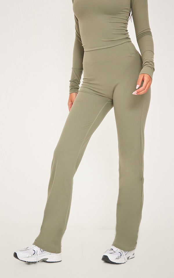 TALL PANTALON FLARE SCULPT  VERT OLIVE À DÉTAIL CONTOURS