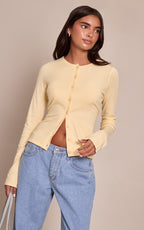 CARDIGAN EN MAILLE FINE À BOUTONS