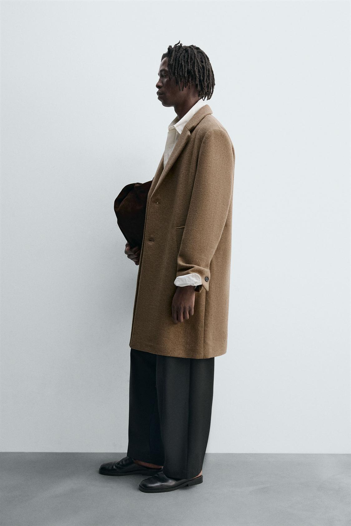 MANTEAU REGULAR FIT AVEC LAINE