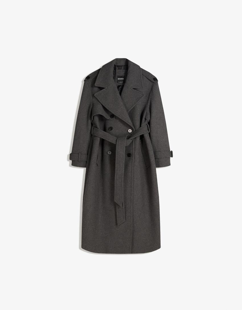 TRENCH COAT OVERSIZE EN LAINE