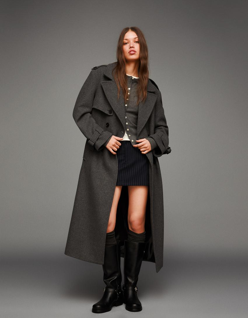 TRENCH COAT OVERSIZE EN LAINE
