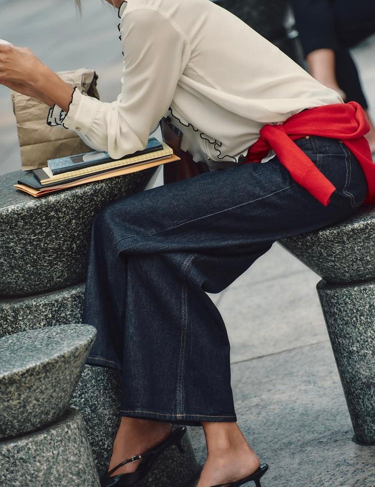 Jean z1975 à coupe large et taille haute - Bleu