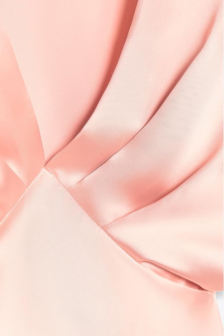 Robe mi-longue satinée - Rose