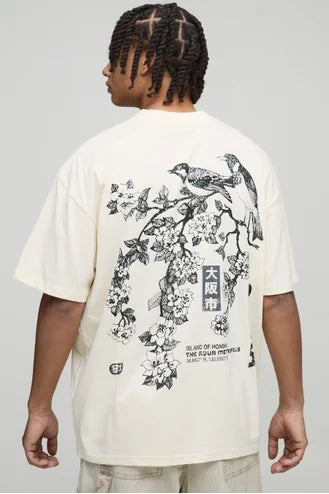 T-Shirt Oversize À Col Montant Et Imprimé Osaka