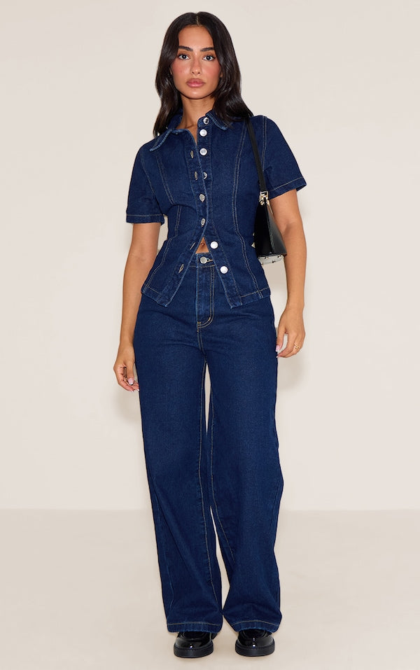 PETITE JEAN DROIT À TAILLE MI-HAUTE