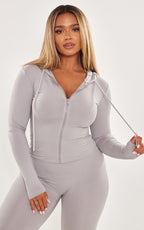 SHAPE HOODIE SCULPT GRIS À ZIP