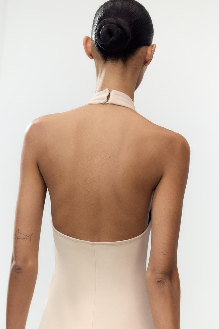 COMBINAISON LONGUE À ENCOLURE AMÉRICAINE EN MAILLE SURJET