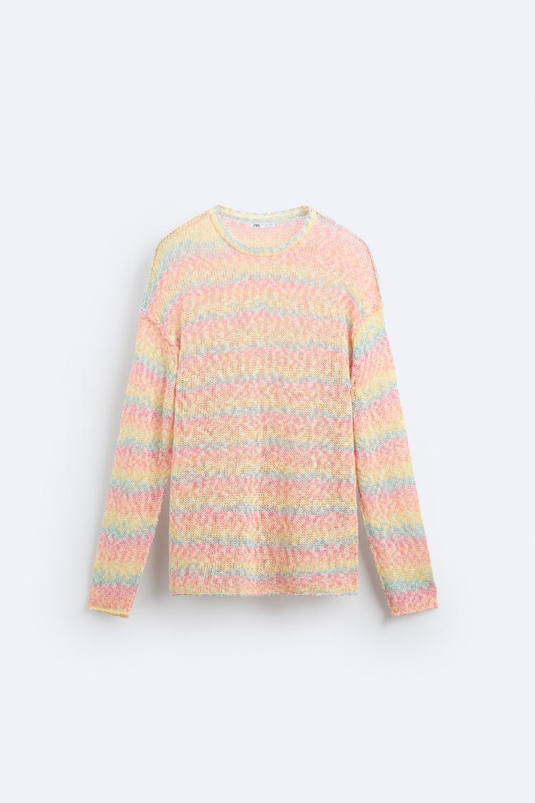 Inside out-effect textured sweater