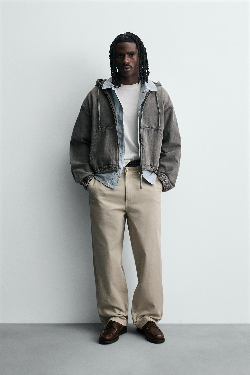 VESTE DÉLAVÉE À CAPUCHE