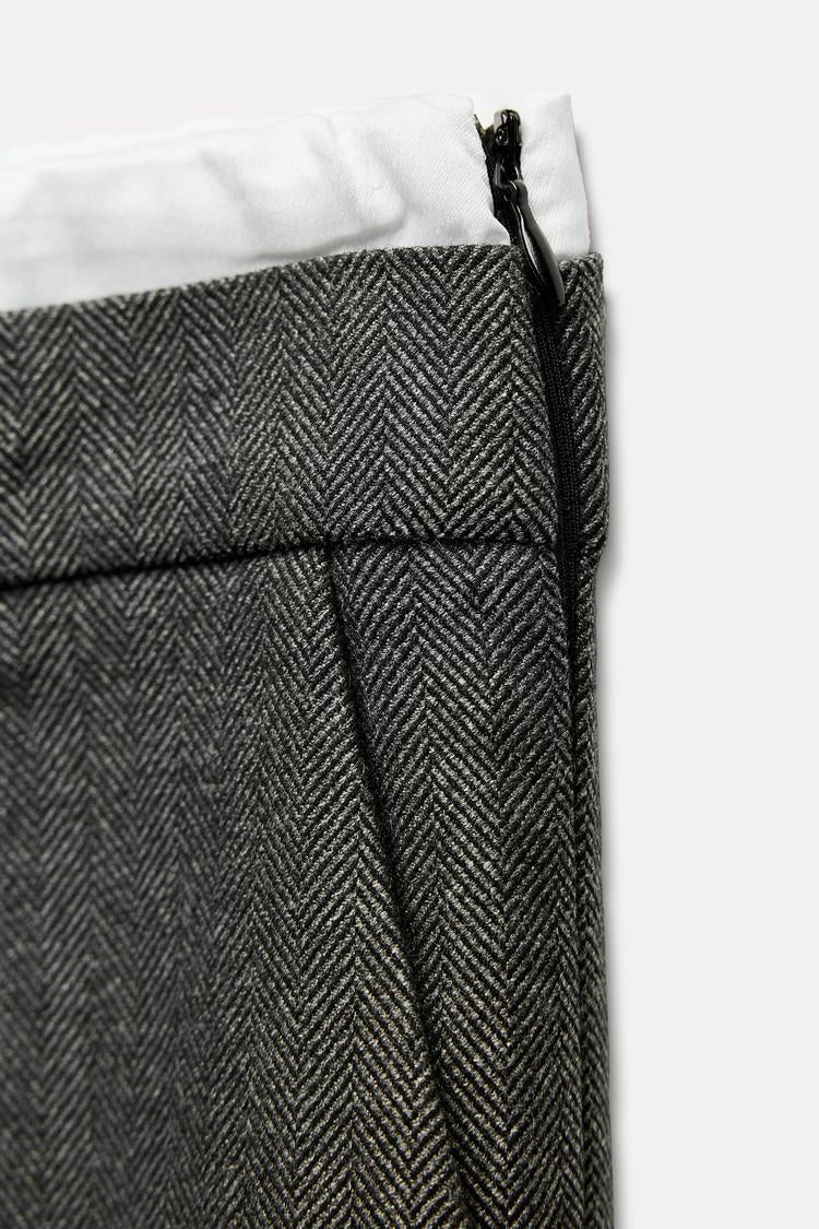 Pantalon large a taille double - Gris