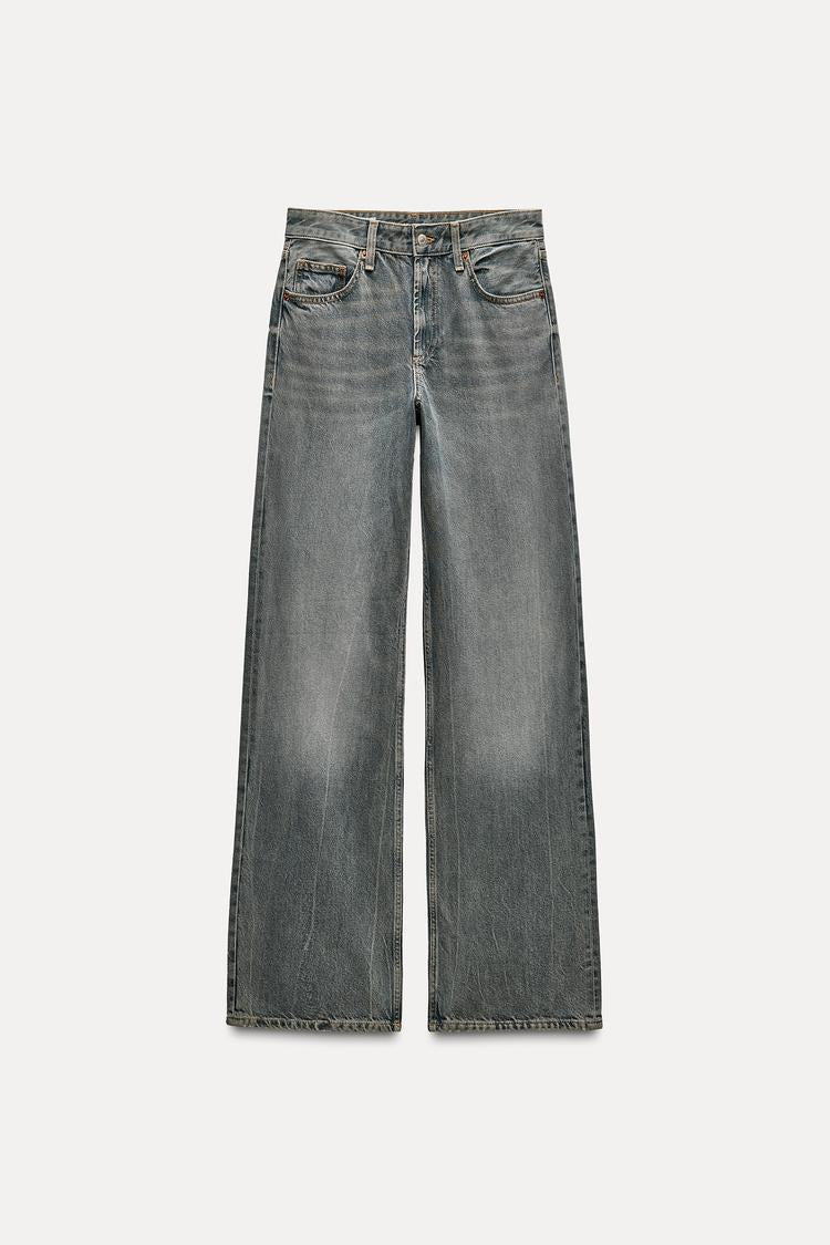 Jean trf wide leg taille normale - Noir