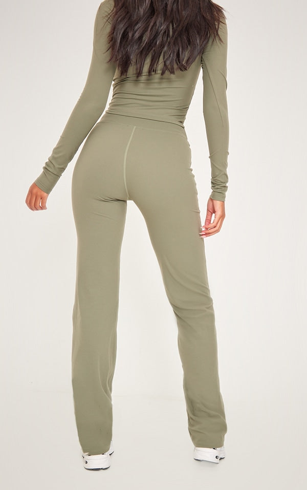 TALL PANTALON FLARE SCULPT  VERT OLIVE À DÉTAIL CONTOURS