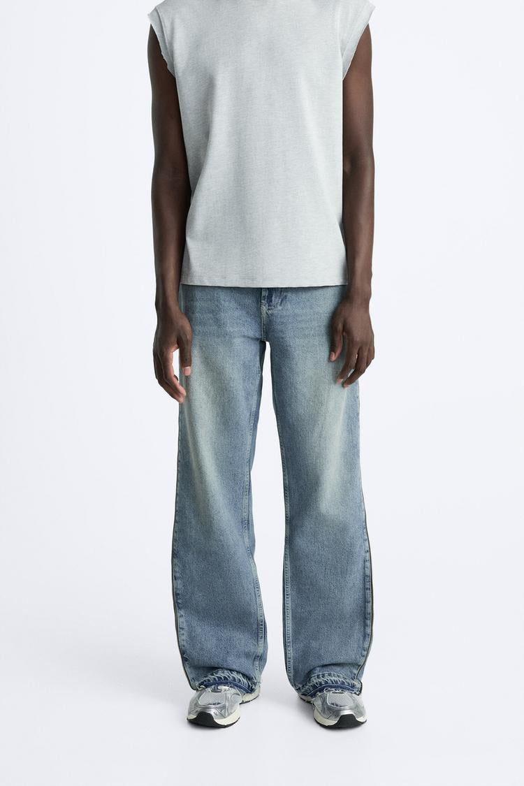 Jean flare fit zippé - Bleu