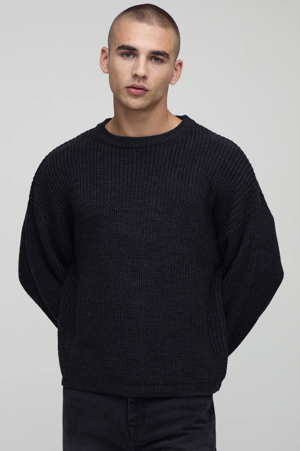 BOXY FIT RIBBED KNITTED JUMPER
