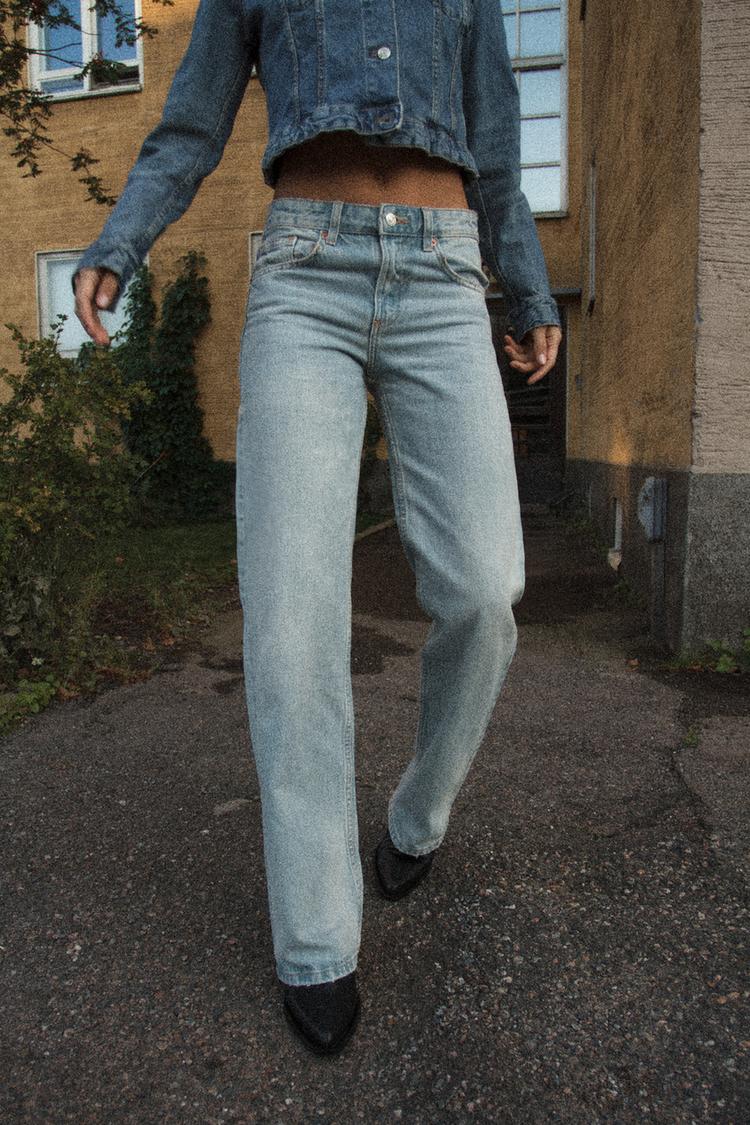 Jean trf wide leg taille normale - Noir