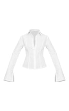 CHEMISE CINTRÉE BLANCHE À COUTURES STRUCTURANTES