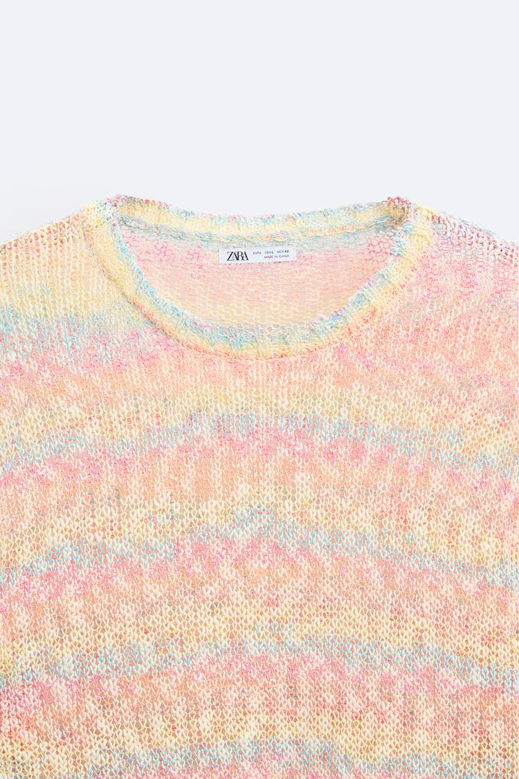 Inside out-effect textured sweater