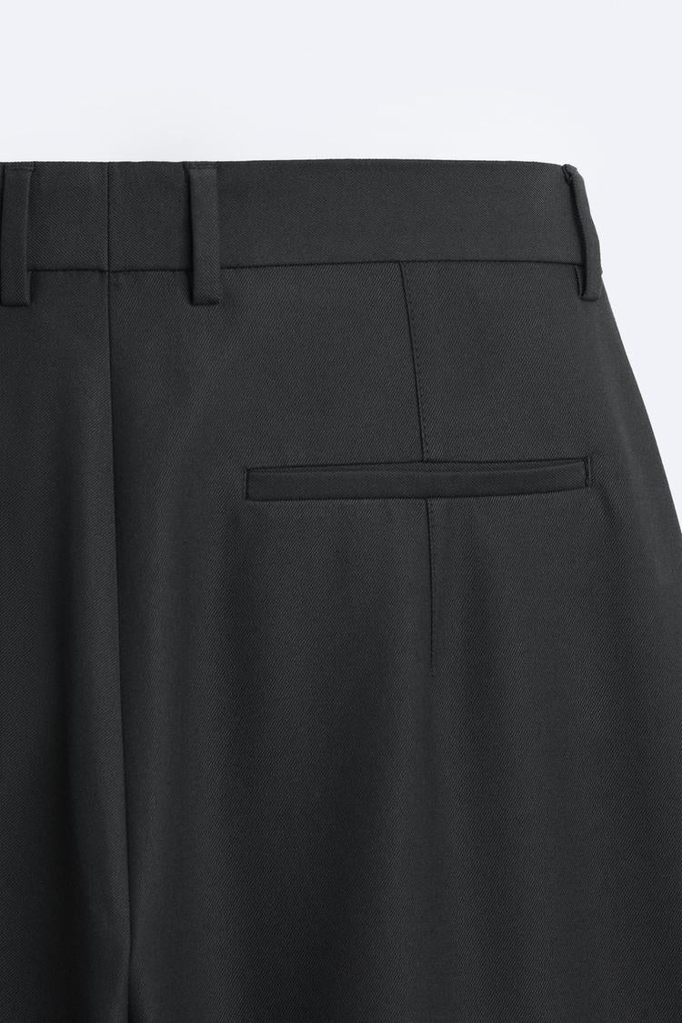 Pantalon coupe large a plis - Noir