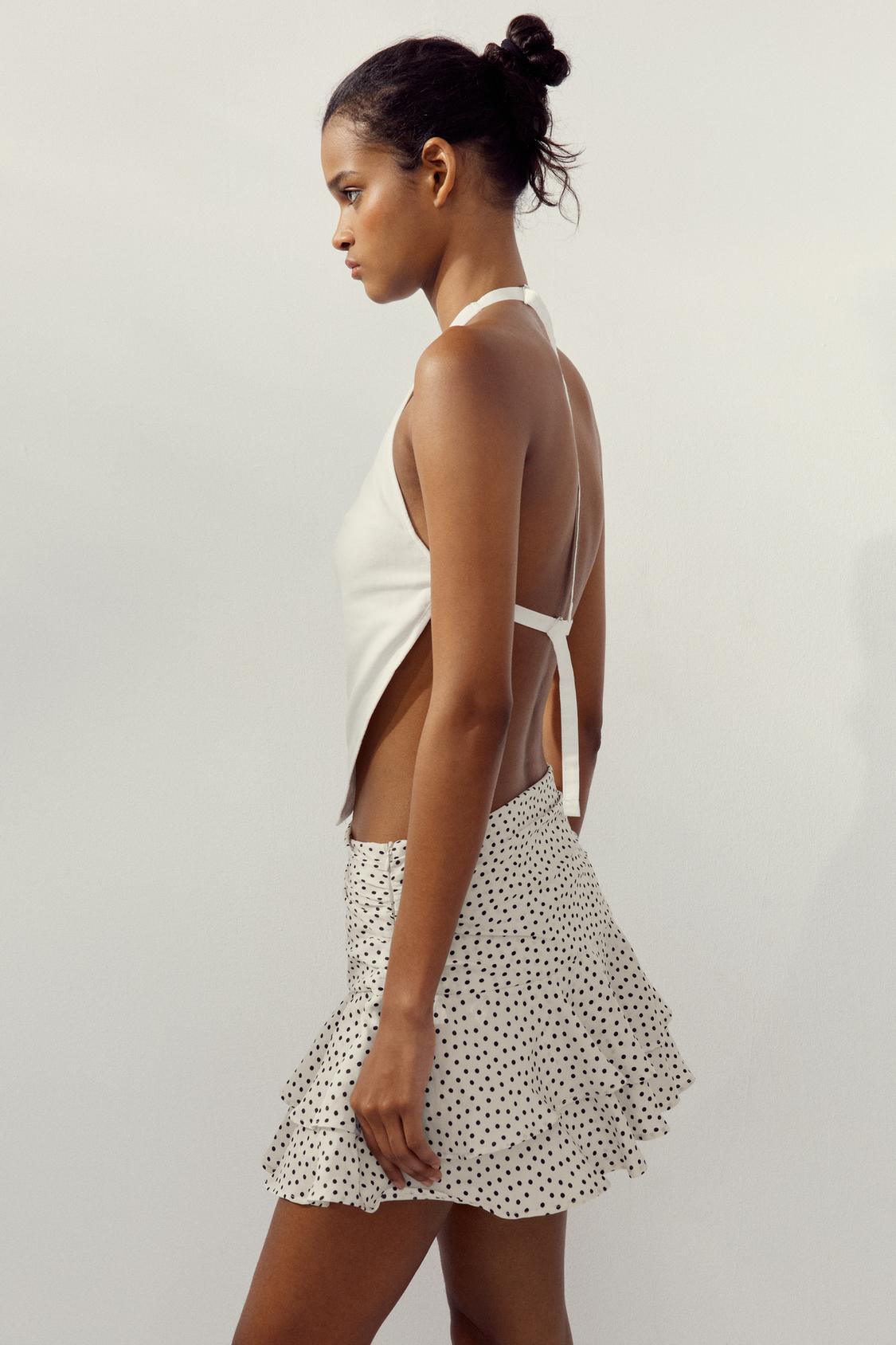 JUPE-CULOTTE À VOLANTS