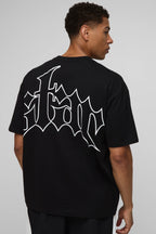 T-Shirt Oversize Noir À Imprimé Étoiles