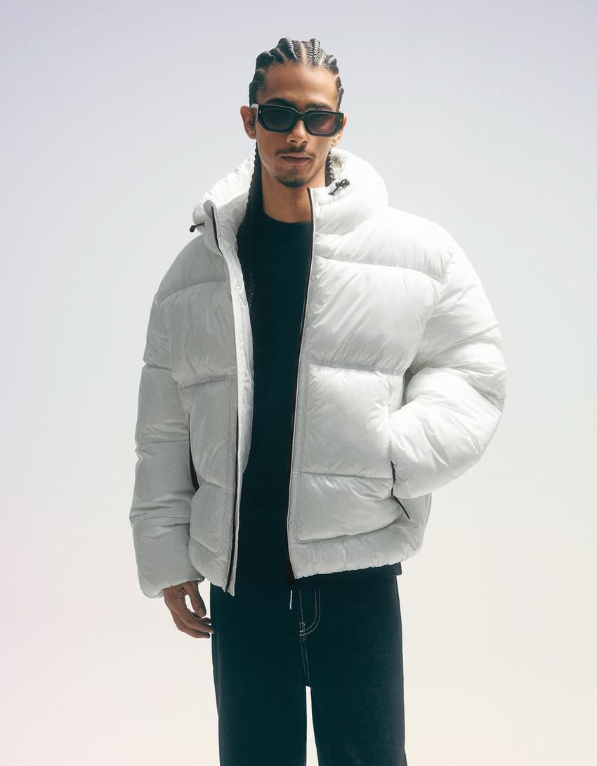 BLOUSON BOUFFANT À CAPUCHE