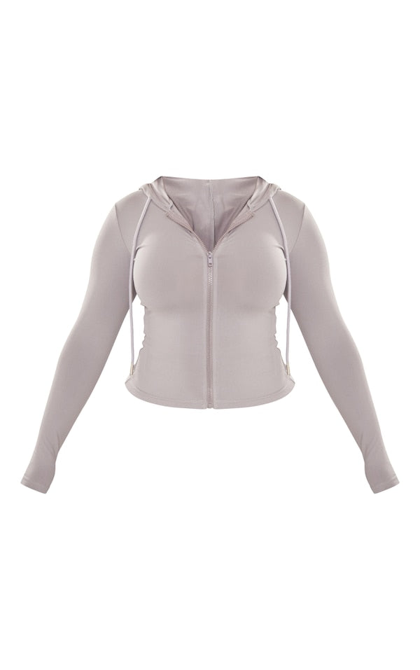 SHAPE HOODIE SCULPT GRIS À ZIP
