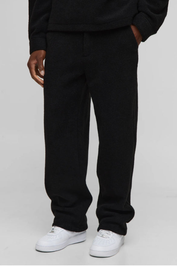 PANTALON DROIT EFFET LAINE