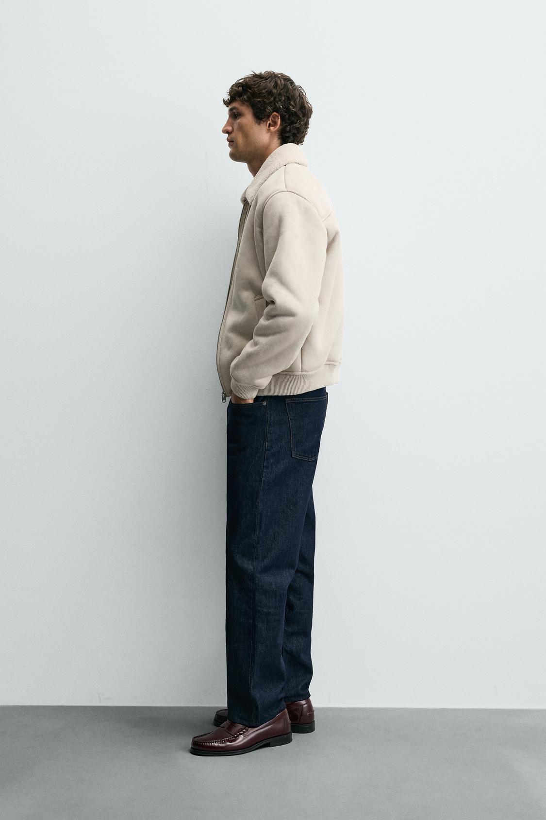 VESTE EFFET DAIM COMBINÉ