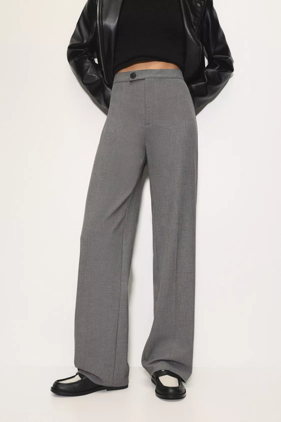 PANTALON DE VILLE TAILLE HAUTE À PINCES