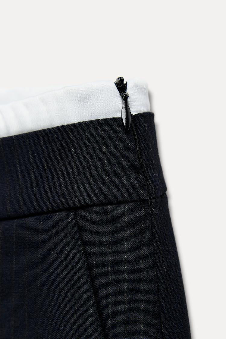 Pantalon large a taille double - Gris