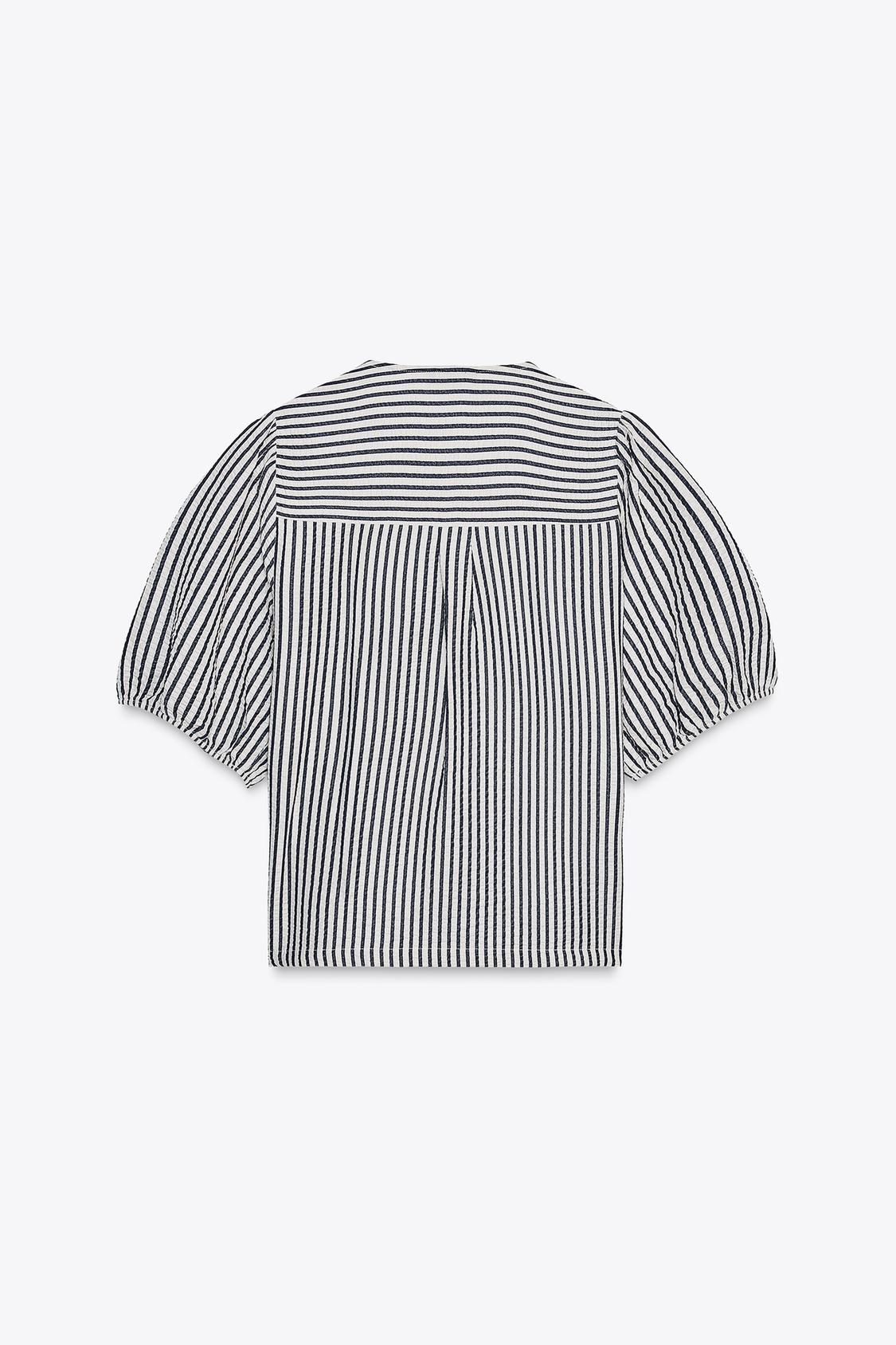 BLOUSE À LACETS AVEC LIN