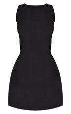 PETITE MINI ROBE TISSÉE NOIRE À DOS NU