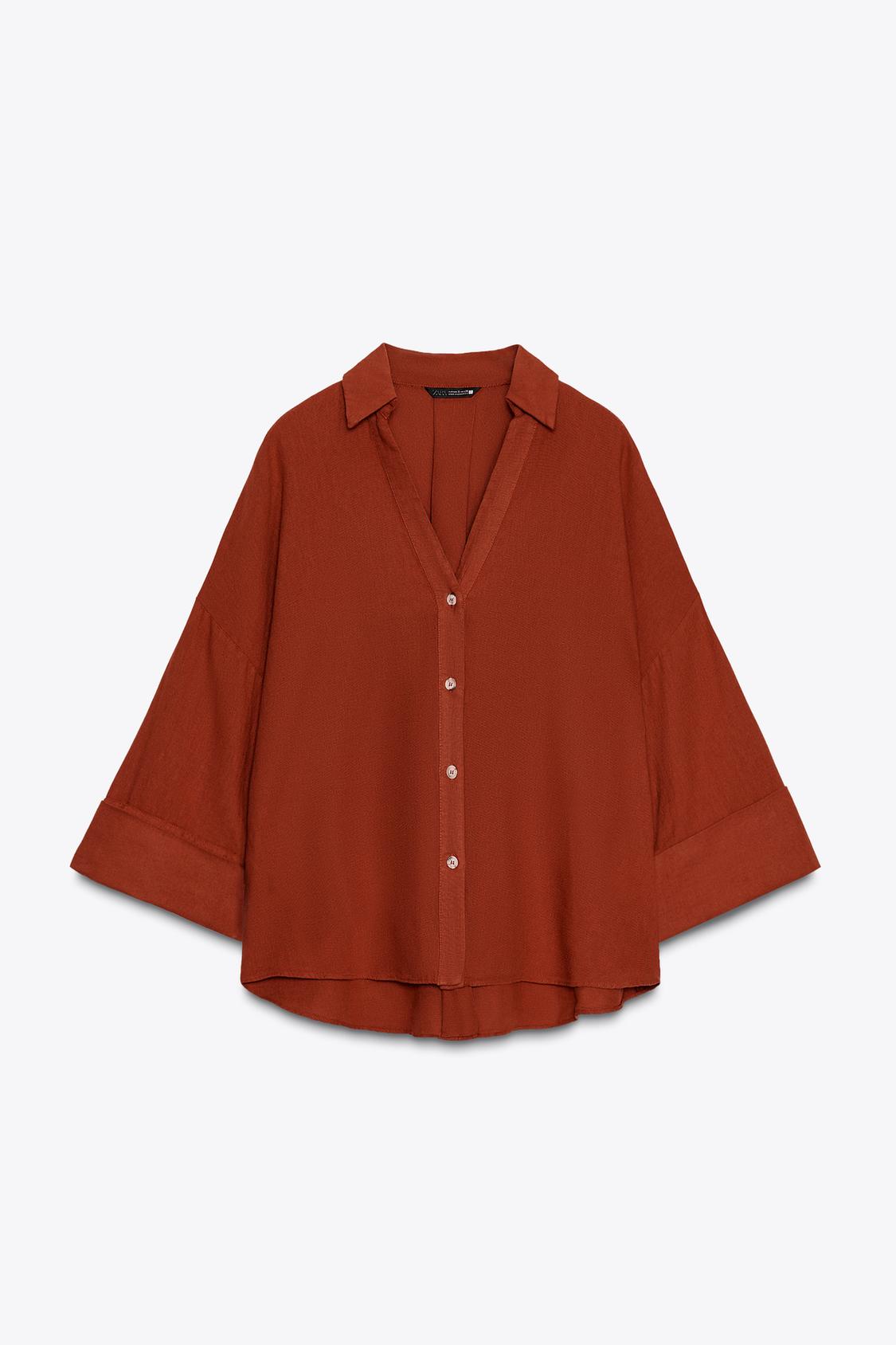 CHEMISE MANCHE LARGE AVEC LIN