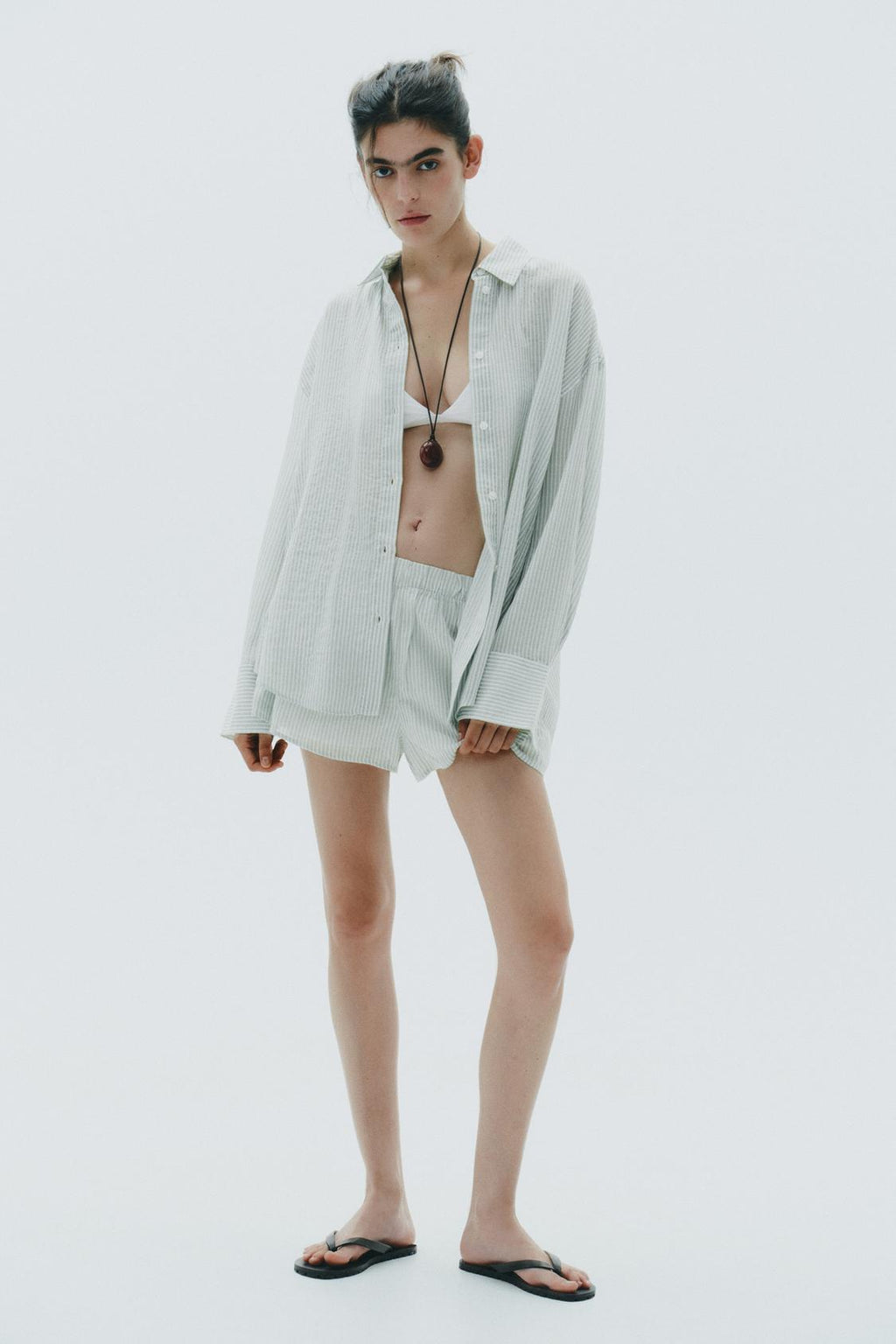 CHEMISE OVERSIZE GAZE RAYURES