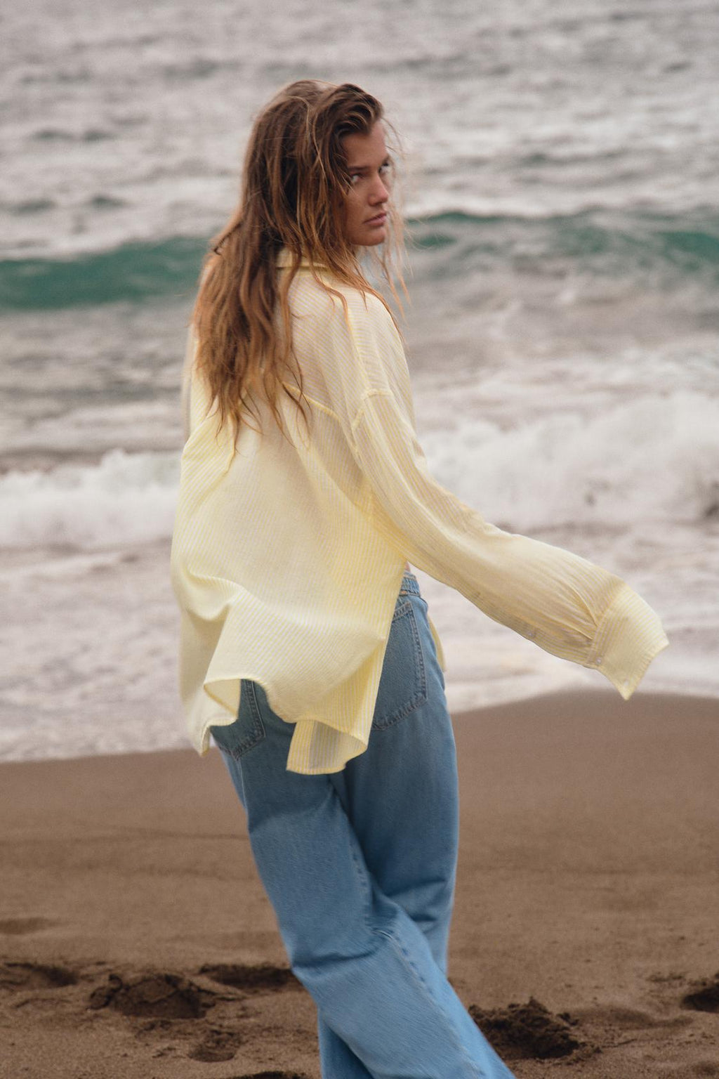 CHEMISE OVERSIZE GAZE RAYURES