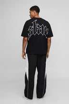 T-Shirt Oversize Noir À Imprimé Étoiles