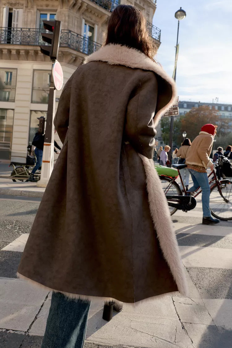 MANTEAU RÉVERSIBLE DOUBLE FACE EFFET FOURRURE