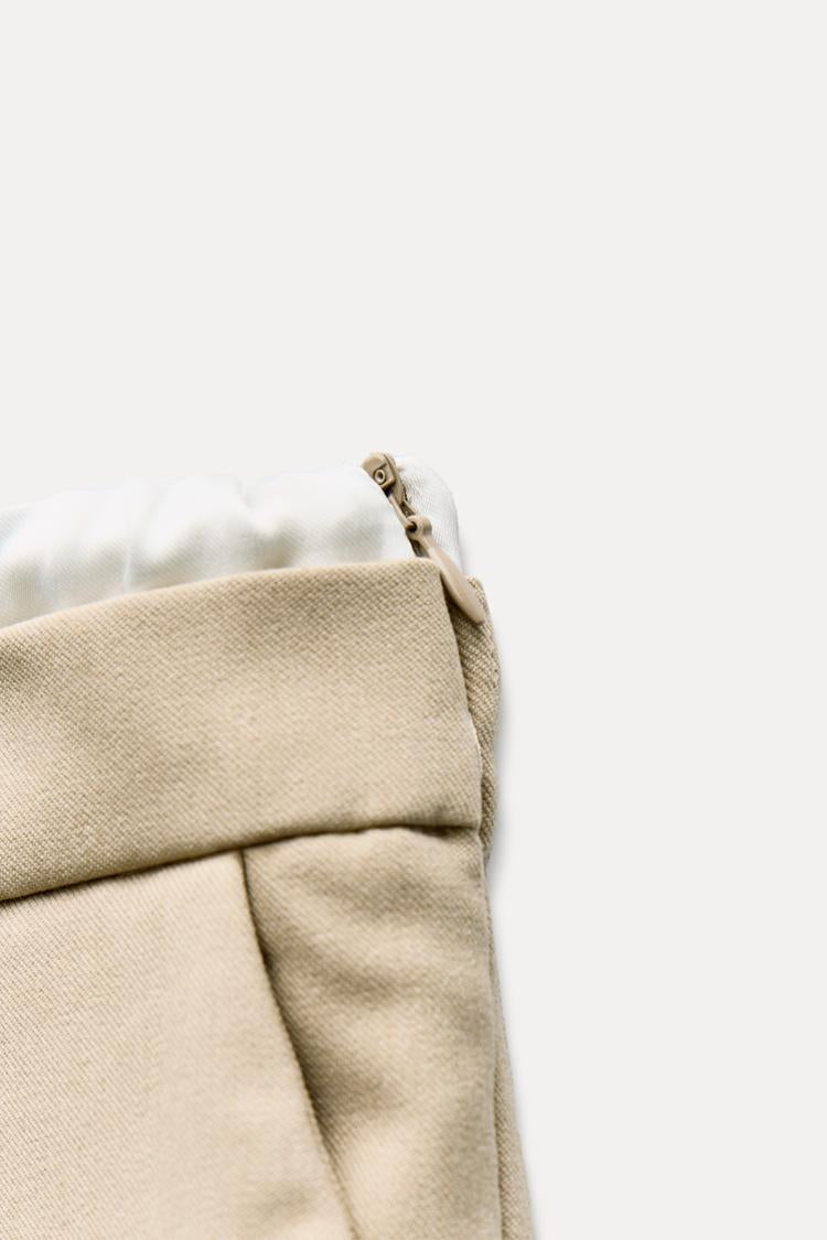 Pantalon large a taille double - Gris