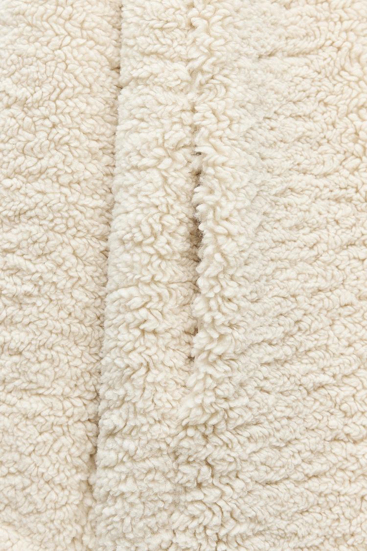 Manteau long effet mouton - Blanc cassé